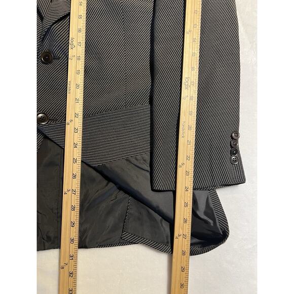 Vtg Armani Collezioni 42R 36x27 Black Gray Micro Birdseye Twill Designer Suit - Picture 13 of 16